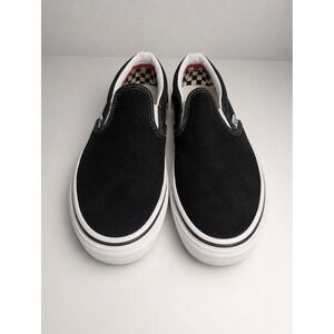 Vans PopCush Classic Slip-On Black Suede Skate Shoes Women's 6.5 Men's 5